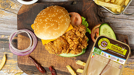 Crispy chicken burger with free-range chicken