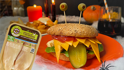 Freiland-Hähnchen Halloween Burger