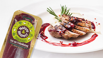 Free-range duck with mulled wine sauce & chestnut puree